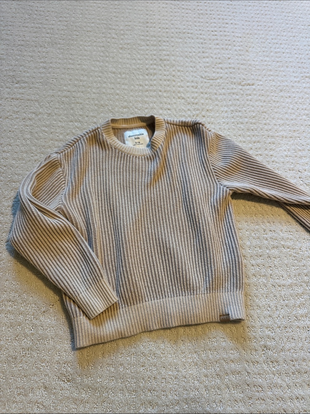 Abercrombie Kids Boys Crewneck Ribbed Sweater - Beige